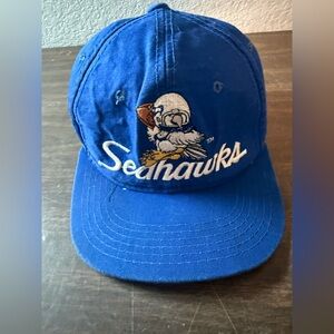 1980's vintage Seattle seahawks Snapback hat. Cartoon logo Youth Size